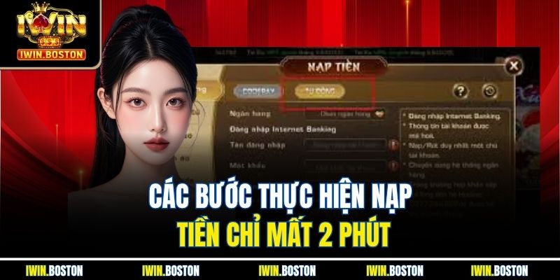 Các bước thực hiện nạp tiền chỉ mất 2 phút